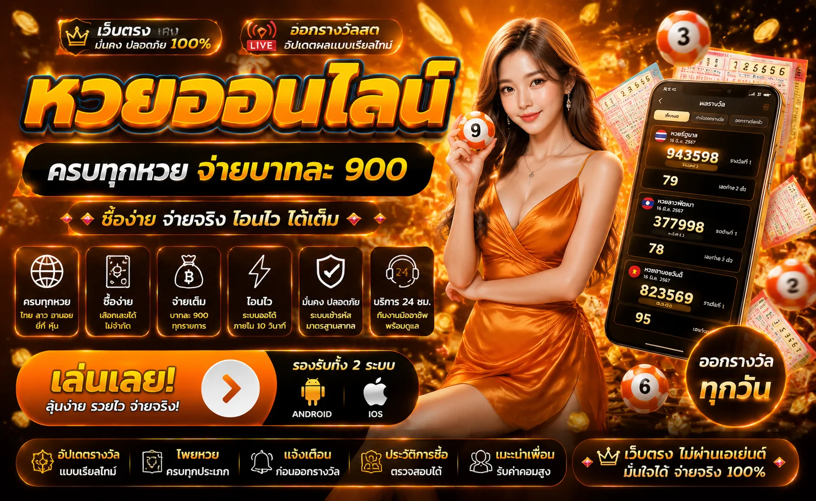 หวยออนไลน์ TUKTUK888 หวยรัฐบาล ฮานอย ลาว ยี่กี จ่ายบาทละ 900